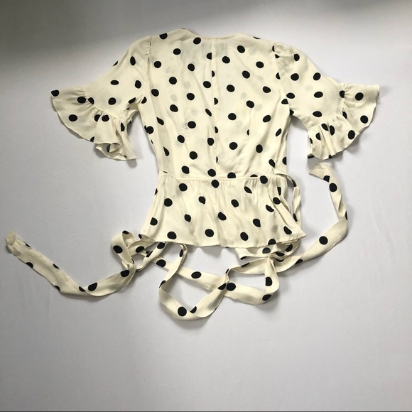 REFORMATION Opal Polka Dot Wrap Top Size XS - Picture 3 of 12